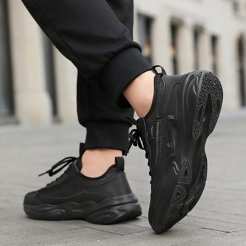Fashion Summer Mens Lightweight Casual Sneakers Men Breathable Sport Shoes Cheap Sneakers Big Plus Size 46 Black Gray Walking Flat