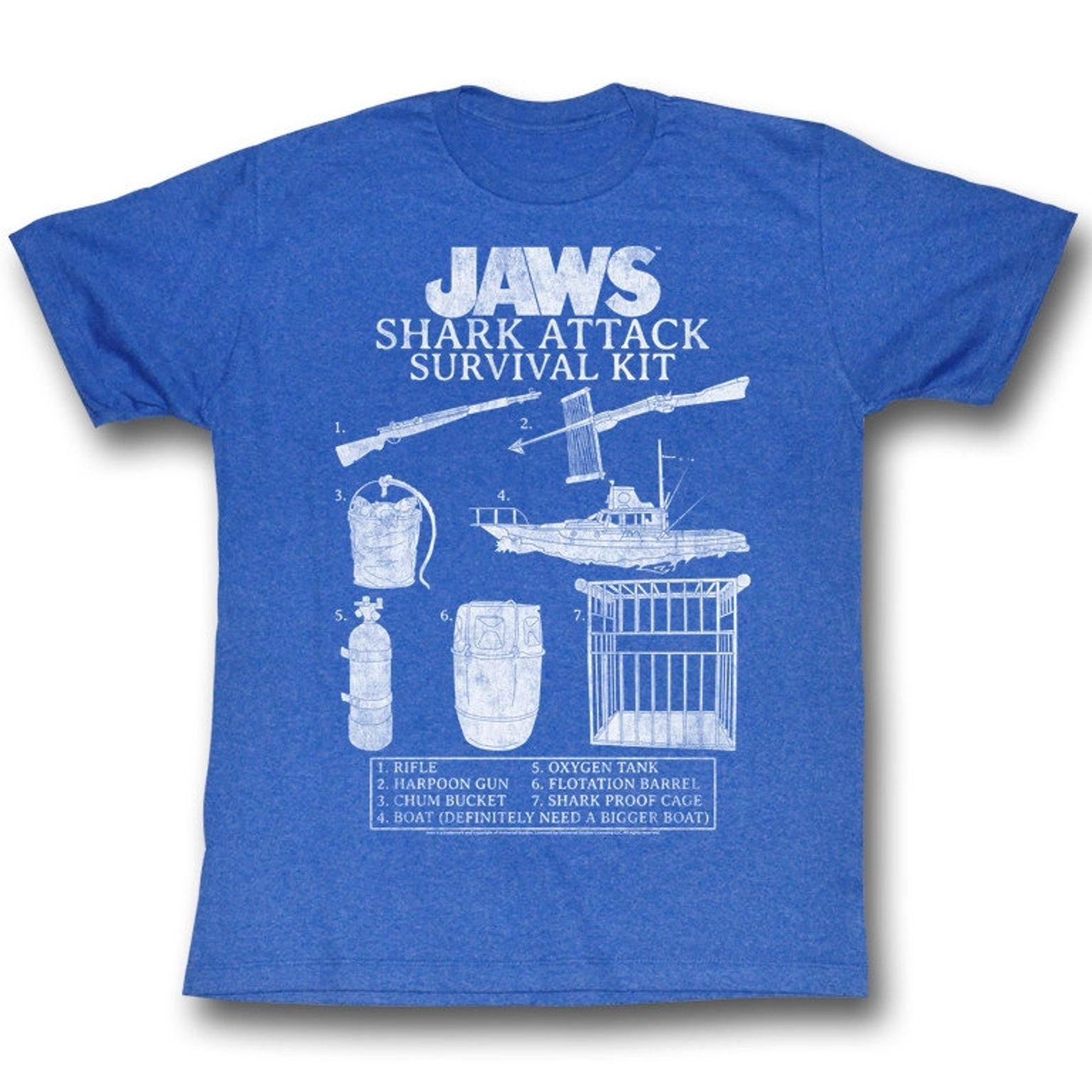 Jaws Survival Kit Royal Heather Adult T-Shirt 4XL