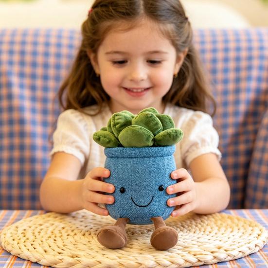 Plush Potted Plant Decor Cute Soft Artificial Plant Doll for Living Room Bedroom Office,Realistic Bonsai Ornament Creative Gift for Plant Lovers