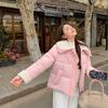 Short Korean Style Women's Candy Color Age-reducing Small Winter Horn Button Large Lapel Short Down Coat