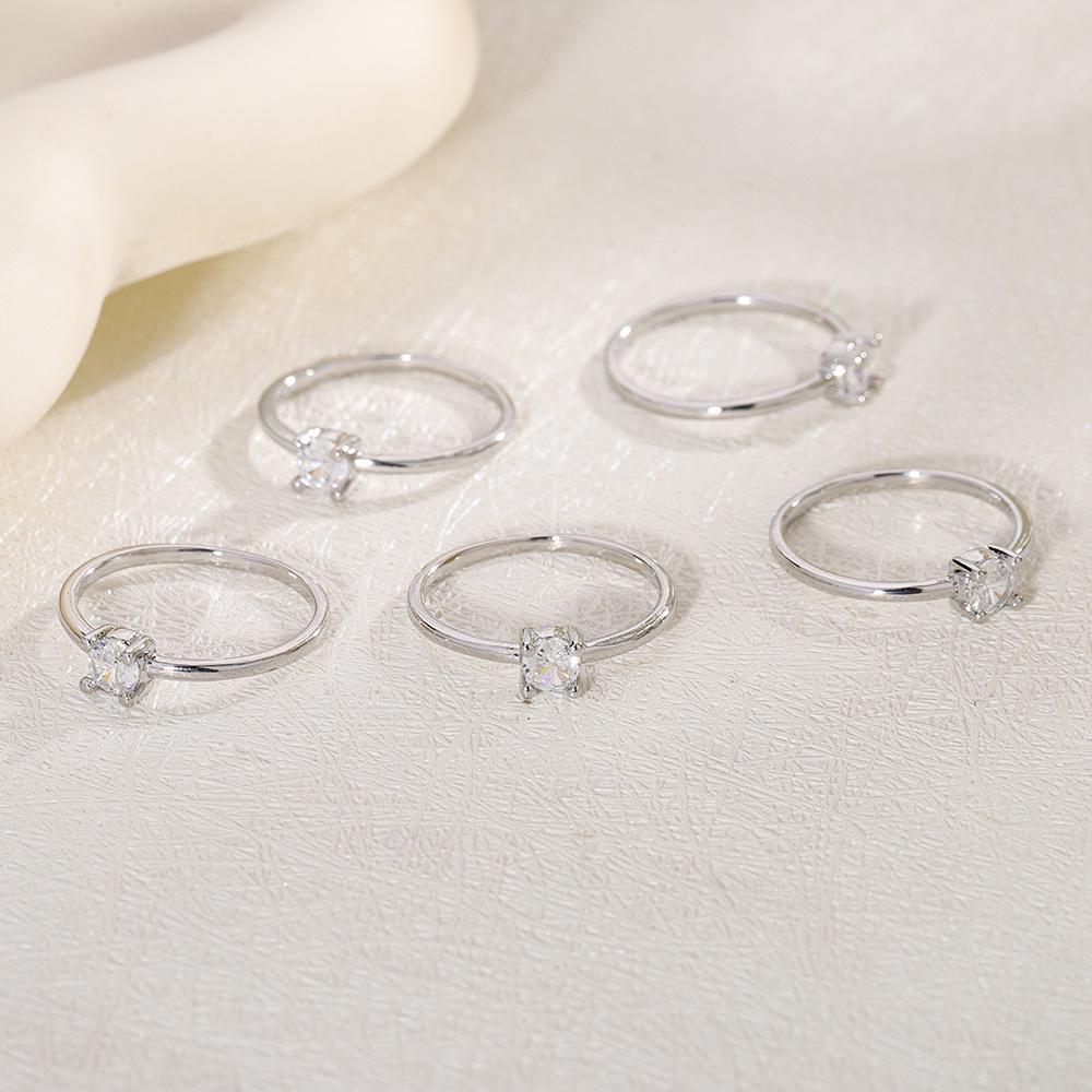 Xiaohongshu Single Diamond Index Finger Ring: Luxurious Thin Stacking Zircon Band, Perfect Gift for Girlfriend