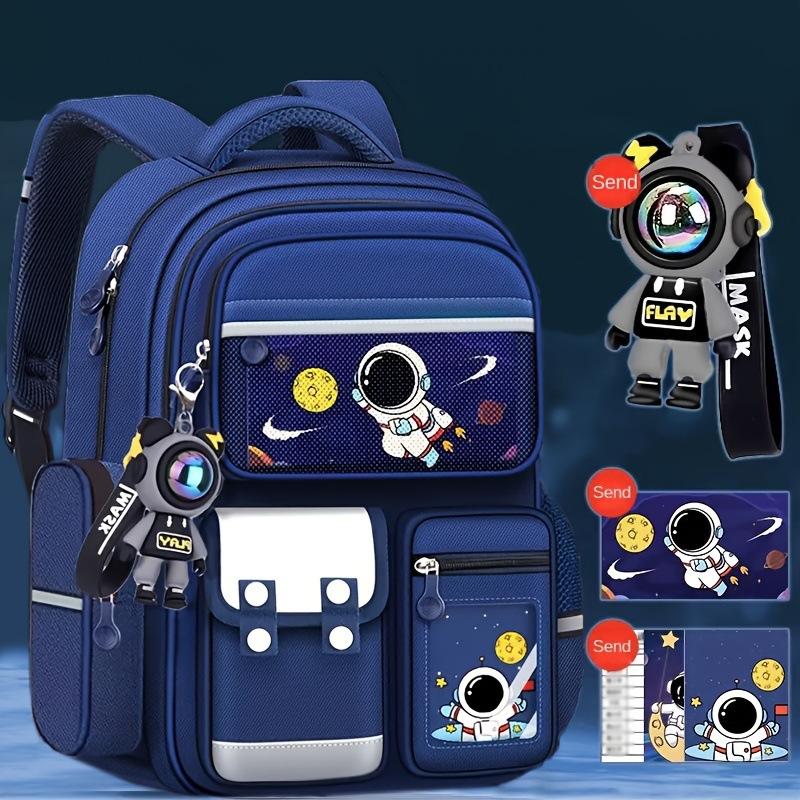 Astronaut Kids Backpack for Boys Elementary School Grade 1-6 Lightweight Ergonomic Shoulder Bag
