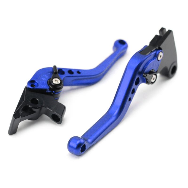 1 Pair GY6 Motorcycle Scooter Moped Adjustable Disc Brake Clutch Lever Handle Grip Black-Blue Aluminum Alloy