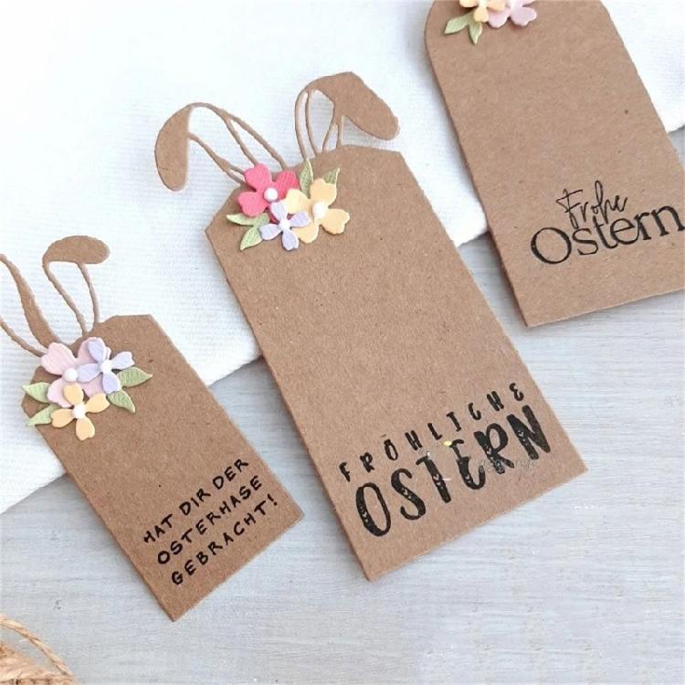 Easters Rabbits Label Cutting Dies for Scrapbooking Card Making Decorations Carbon Steel Die Cuts Embossing Stencils