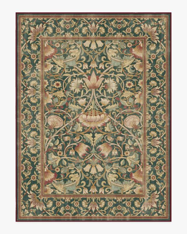 Anonna Dark Wood Area Rug for Bedroom Bedside Decor Floor Mat Floral Aesthetic Carpet for Living Room Non Slip Washable Carpet