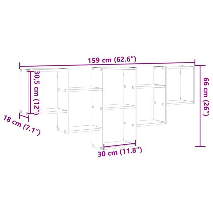 VidaXL Wall Shelf Artisan Oak 159x18x66 Cm Engineered Wood, Floating Shelf, Wall Display Shelf, 853307