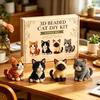 DIY Animal Beading Kit Cute 3D Cat Bead Craft Set for Desk Decor Bookshelf New Year Party Favors Office Art Class Holiday Gift