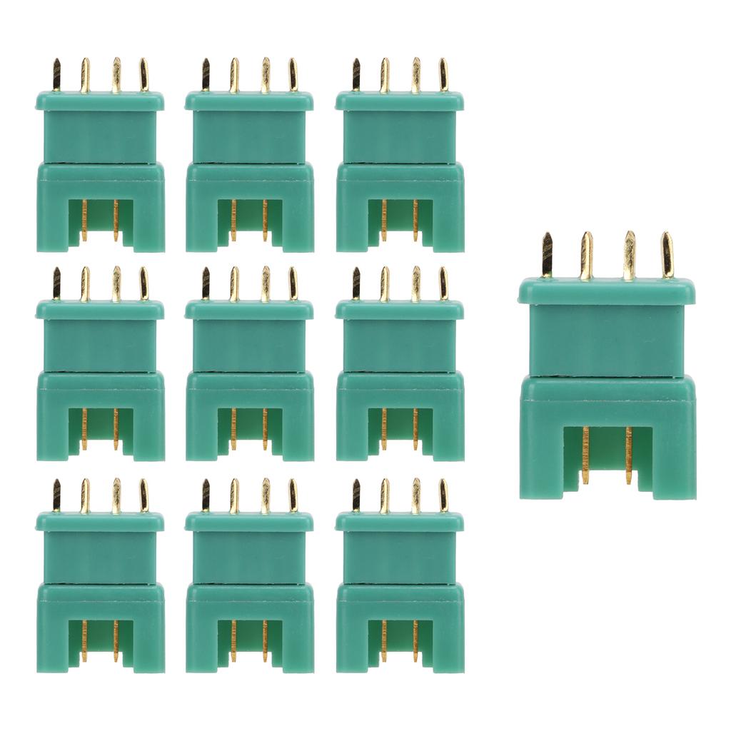 10Pcs 13.030 10Pcs 13.031 MPX Green Hexagonal Plug Copper Gold Plated Nylon Injection Molding Model Battery Connector