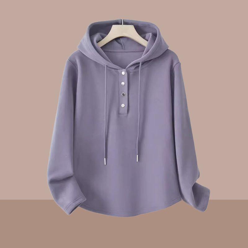 Chic Loose Fit Hooded Pullover for Women In Early Spring Season - Fashionable Short Style