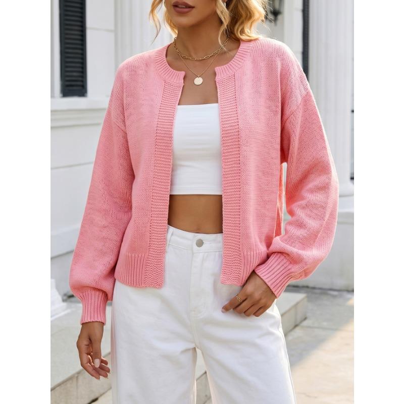 Women Casual Loose Long Sleeve Knit Open Front Cardigan Sweater Outerwear