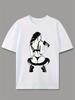 Unisex Graphic Print T-Shirt - Stylish Streetwear Design with Black & White Female Silhouette, Casual Short Sleeve Tee for Men
