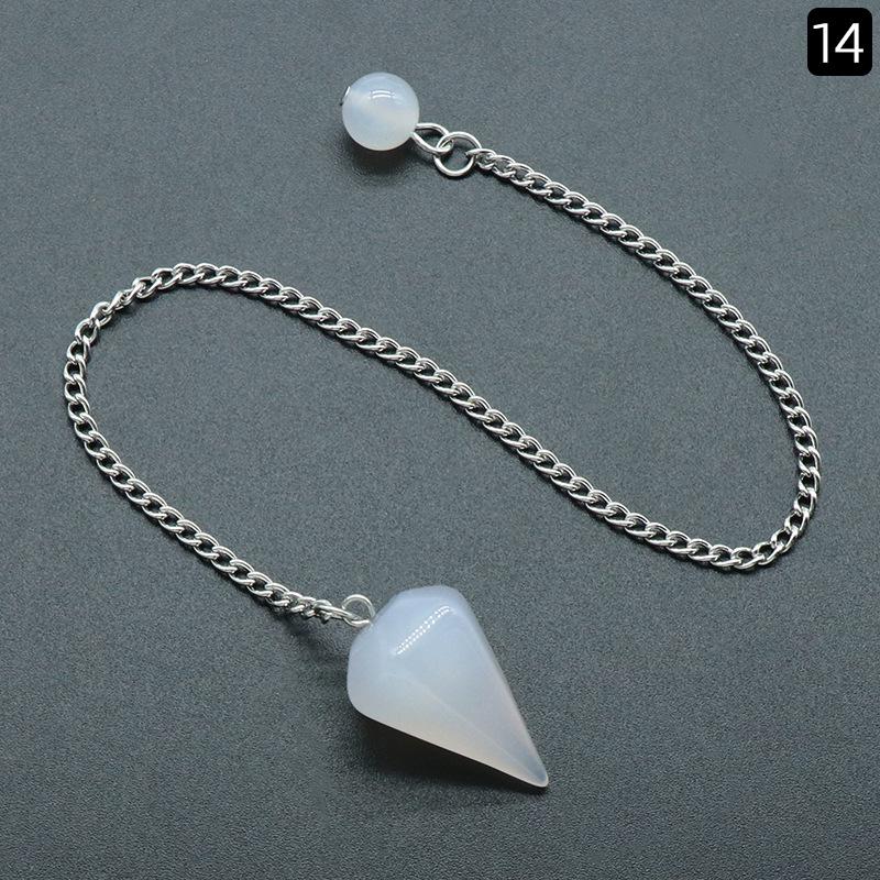 Rose Quartz & Tiger Eye Hexagonal Pyramid Pendulum Agate Crystal Pendant