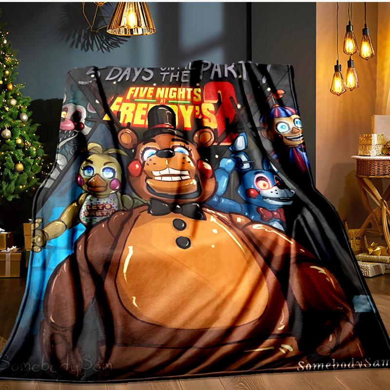 Fnaf Horror Circus Blanket Flannel Throw for Sofa, Indoor, Camping, Living Room, Office, Chair, And Bed Soft Birthday Gift