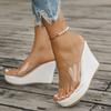 Size 43 Women's Sandals 2025 Summer Fashion Platform Sandals Waterproof Platform Sexy Transparent Heel Women's Slippers