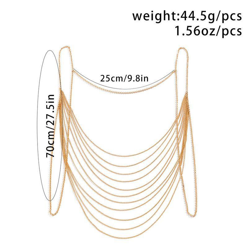 Europe and America Cross Border Necklace Fashion Sexy Metal Snake Bone Chain Chest Necklace Creative Geometric Tassel Body Chains Women's Accessories