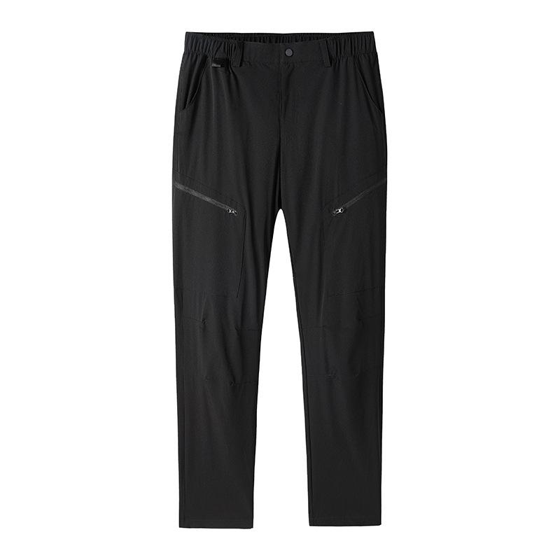 Plus Size Quick-Dry Antibacterial Casual Cargo Pants: Breathable, High Elasticity, Straight-Leg for Summer