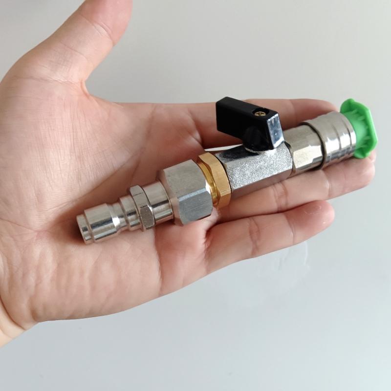 Anti - Entanglement Ball Valve, 1/4 Quick-connect Female Head & 3/8 Quick-connect Male Head, High-pressure Cleaner Accessories.