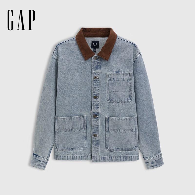 GAP Men's 2025 Spring Topstitched Multi-Pocket Denim Jacket