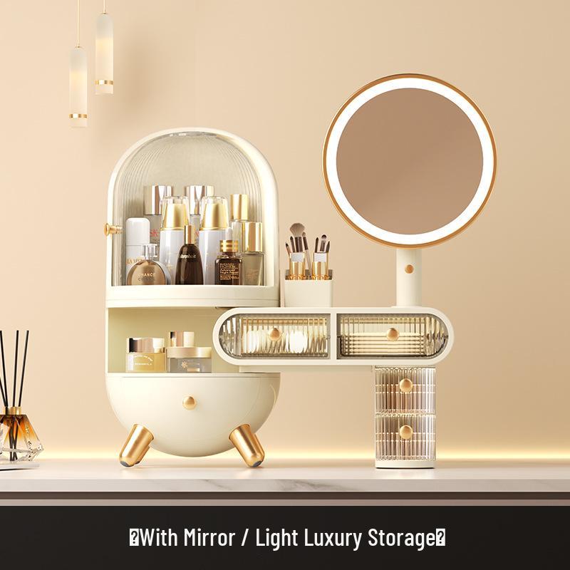Large Capacity Dustproof Makeup Organizer Box for Women – Desktop Skincare Storage