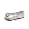 New Style French Charm Square Toe Ballet Flats Girls' Rhinestone One-Toneip-On Shoes with Skirts Soft Sole Single Shoes