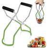 Jar Tongs, Jar Lifters, Anti-Scald Clip, Jar Clip, Glass Lifting Tongs Stainless Steel Jar Lifter with Handle for Secure Grip for Mason Jars (Green) -