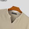 INCERUN Men Stand Neck Long Sleeve Texture Striped Casual Pullover Tops
