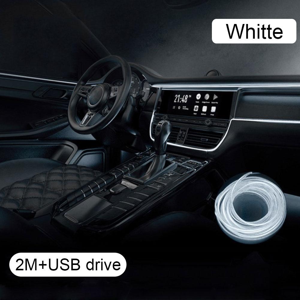 LED Car Light Lamp Flexible Auto Interior Decorative Atmosphere Wire Strip Cold LED Light