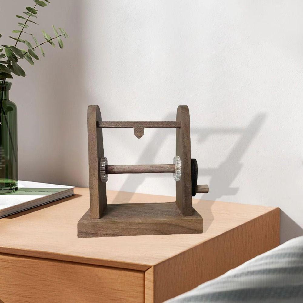 Hand Crank Rotation Photo Frame Wood Material Rotation Frame Desk Photo Book Creative Design Hand Crank Photo Album