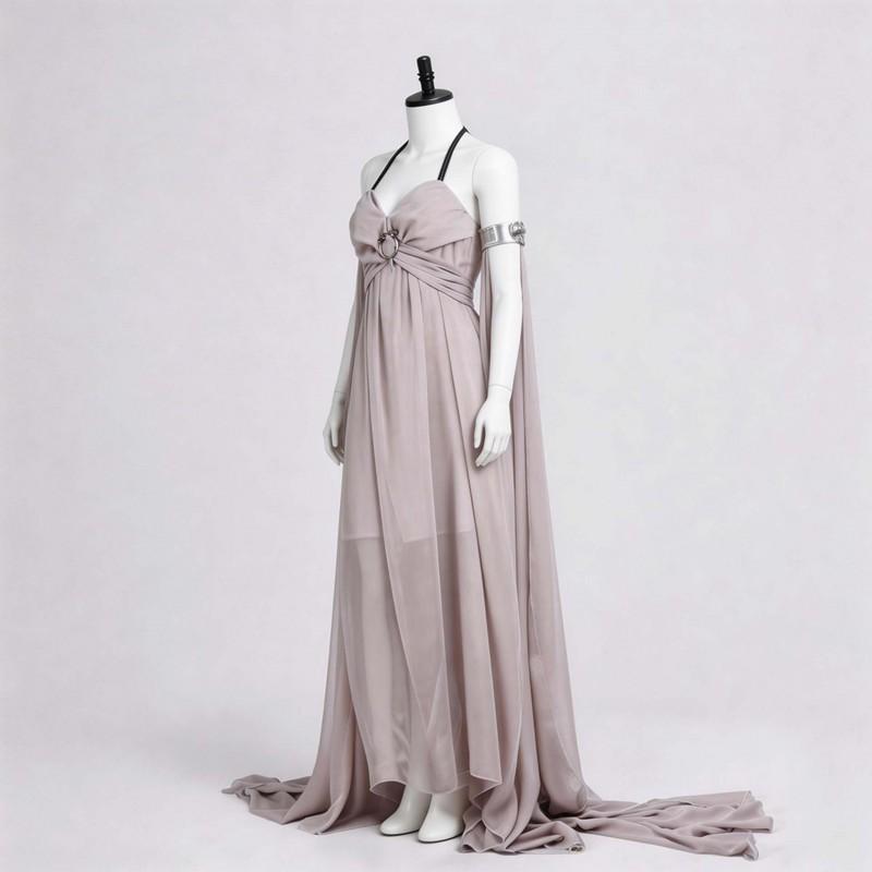 Halloween Game Of Thrones Daenerys Cosplay Dress Greek Style Grey Trailing Gown Party