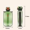 1Pcs Flat Square Transparent Water Bottle Portable Travel Canteen With Adjustable Strap Elegant Slim Bottle For Sport Camping