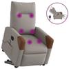 VidaXL Electric Massage Recliner Armchair Taupe Fabric 3324035