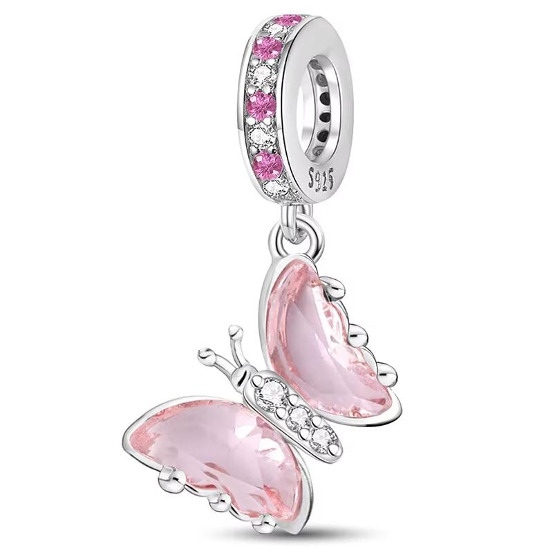 Copper Butterfly Series Zircon Charms Beads Fit Diy Bracelet Bangle Making Gift Of High Quality Jewelry For Women