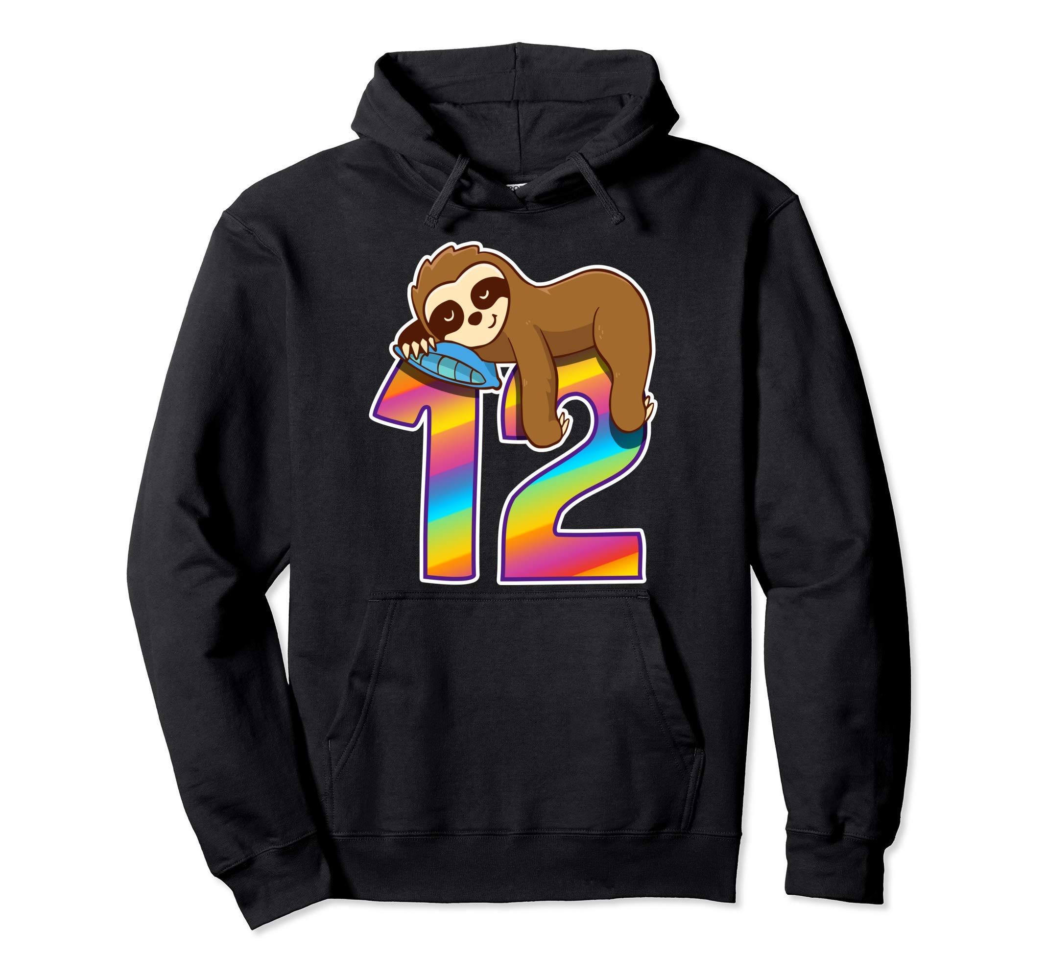 

Age 12 Sloth Gifts Hoodie, Birthday Gift for Girls and Boys