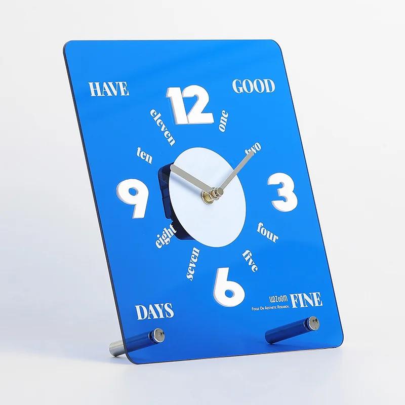 

Nordic Fun Numbers Desk Clock Silent Wood Personality Table Clock Entrance Hall Study Dormitory Home Decor