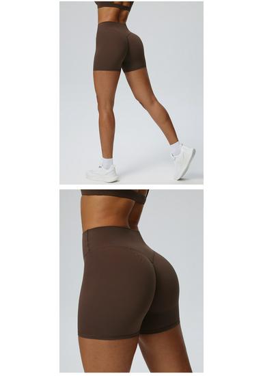 Damen High Waist Po-Hebende Yoga- und Laufshorts - Schnelltrocknend, Hohe Elastizität