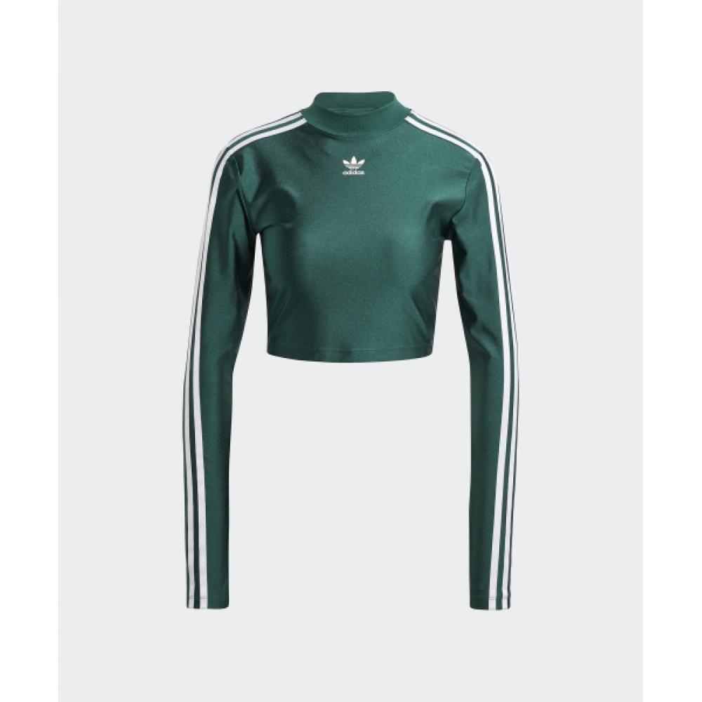 Adidas 3s Cropped Long Sleeve   Green Ir8136