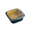 Double-Layer Drain Basket Lid Refrigerator Crisper Multifunctional Square Large Size Washing Vegetable Basket Kitchen Organizer