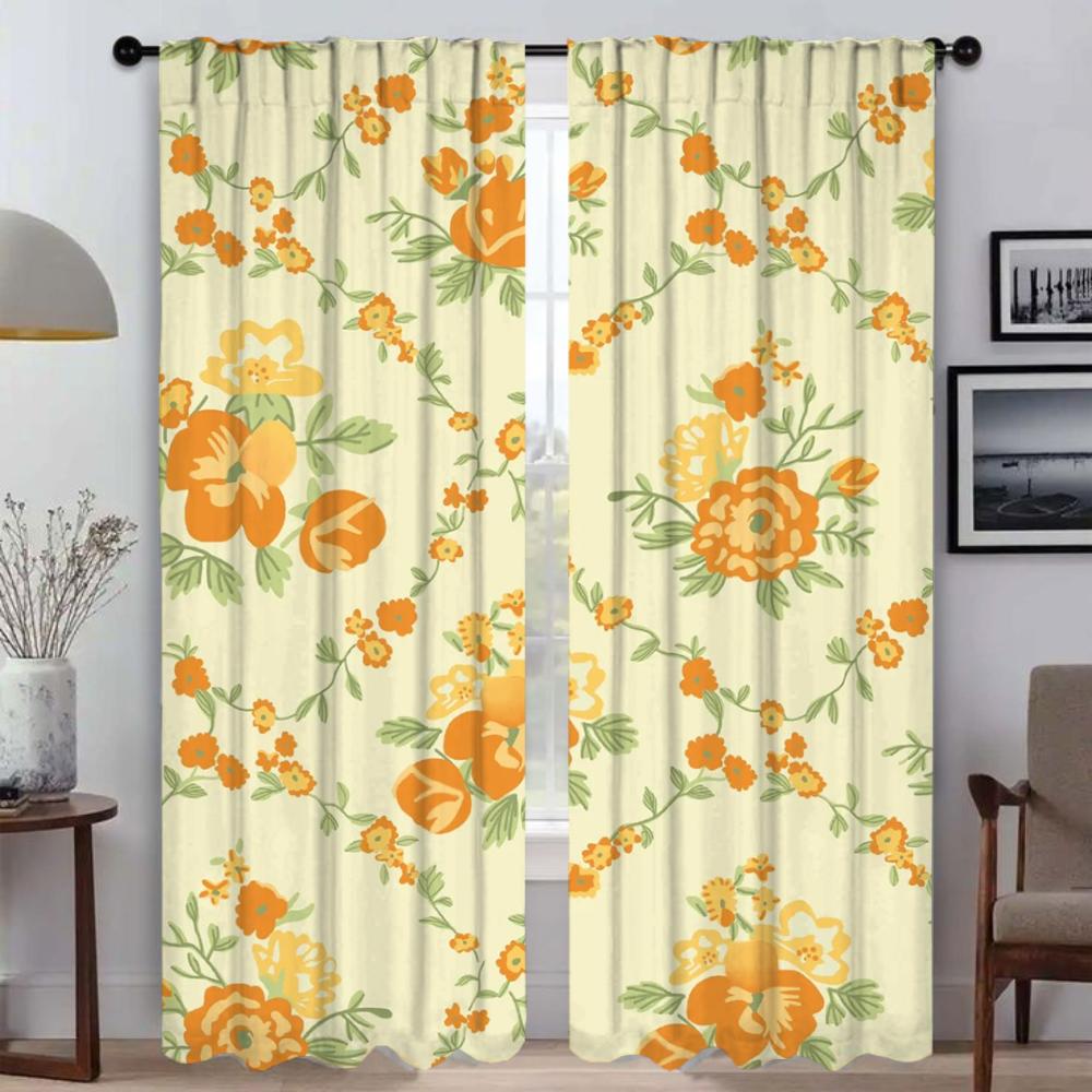Marke Blume Tüll für Schlafzimmer Fenster Vorhang für Zimmer 2 Panel Anti-moskito Vorhänge Halloween Dekoration Partition Shades Home