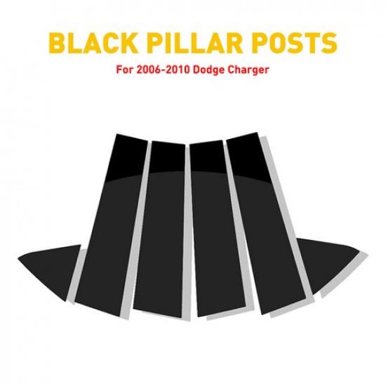 6pcs For Dodge Charger 2006-2010 Car Door Window Pillar Trim Posts Piano Cover