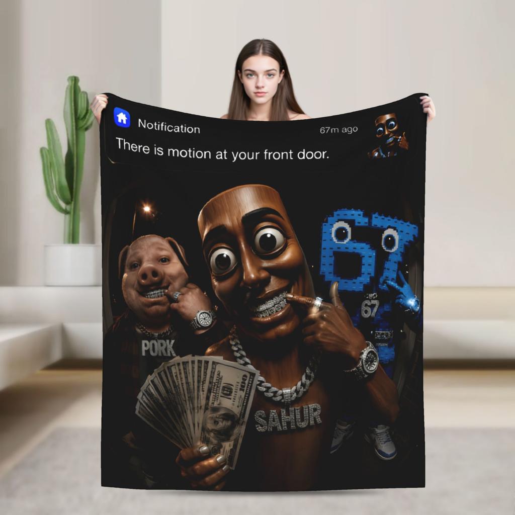 Stylish There is Motion at Your Front Door Neegy Funky Ehh Meme  Blankets Thin Coral Fleece Plush  Cozy Throw Blanket Machine