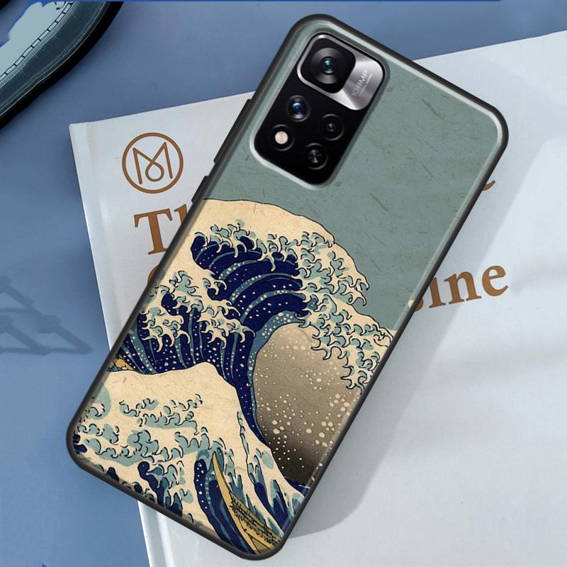 Japanese Wave Art Case For Xiaomi Redmi Note 14 13 11 9 10 12 Pro 9S 10S 11S 12S Redmi 10C 12C 13C 14C Cover