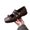 Mary Jane Single Shoes Thick Heel Shoes Elegant Classic Retro Square Toe Comfortable Soft Shallow Cut Low Heel Women's Shoes