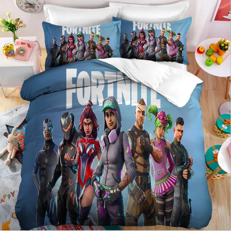 Σετ Κλινοσκεπασμάτων Fortnite Κάλυμμα Παπλώματος Παιχνίδι Cosplay Κάλυμμα Κρεβατιού Υπνοδωμάτιο Κλινοσκεπάσματα Anime Καρτούν Μαξιλαροθήκη Διακόσμηση Δωματίου Χριστουγεννιάτικο Δώρο