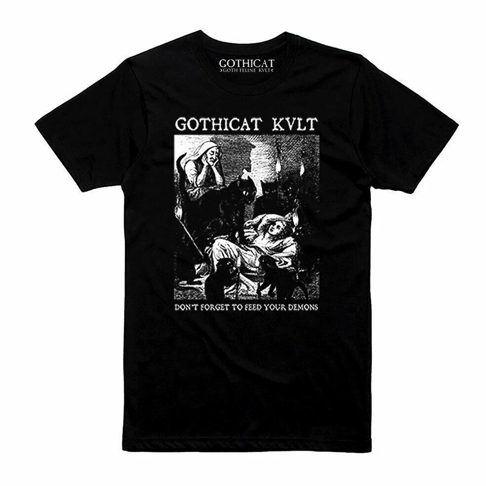 Gothicat Kvlt  Don t Forget to feed your Demons  - T-Shirt 3XL