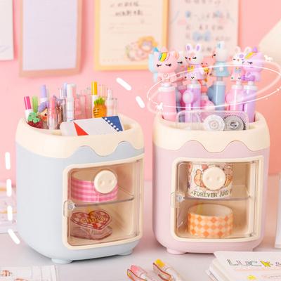 Cartoon Pig Pen Holder Multi-compartment Large Capacity Desk Organizer Box Stationery Storage Container Home Office Desktop Decoration Ornament