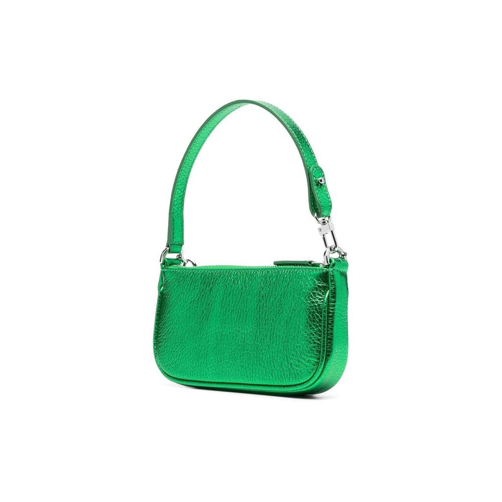 By Far Rachael Hardware Chain Shoulder Strap Zipper Closure Leather Mini Shoulder Bag Women handbags Green 22FWMIRACNMEGSMA
