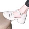 Round head thick heel thick sole high heels women's summer new hollow bag head T-buckle sandals