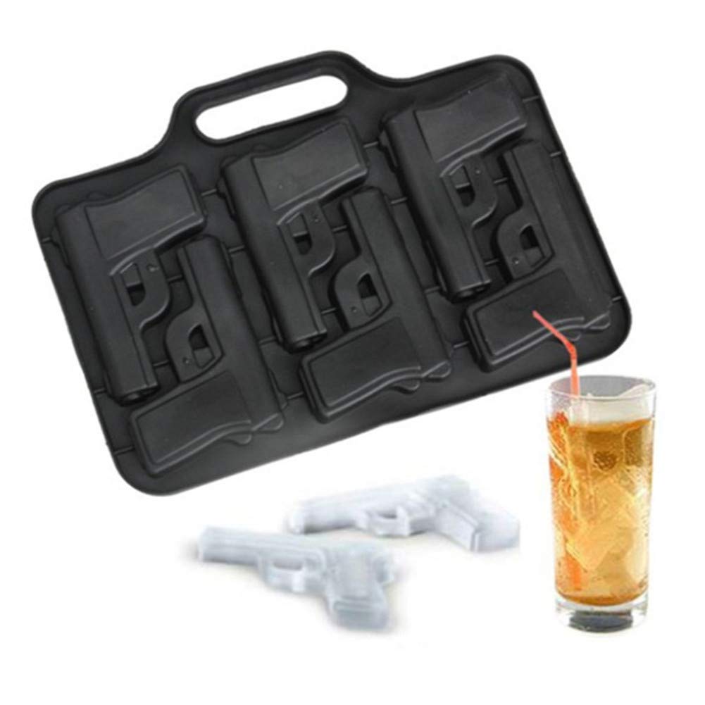 Ice Cube Molds Handgun Silicone Moulds Ice Ball Mold for Whiskey Cocktails Fondant Chocolate Handmade