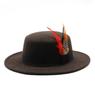Cappelli per Coppie Maschili e Femminili Cappello Piatto Britannico Classico Retrò in Lana Cappello a Tesa Larga Cappello in Feltro