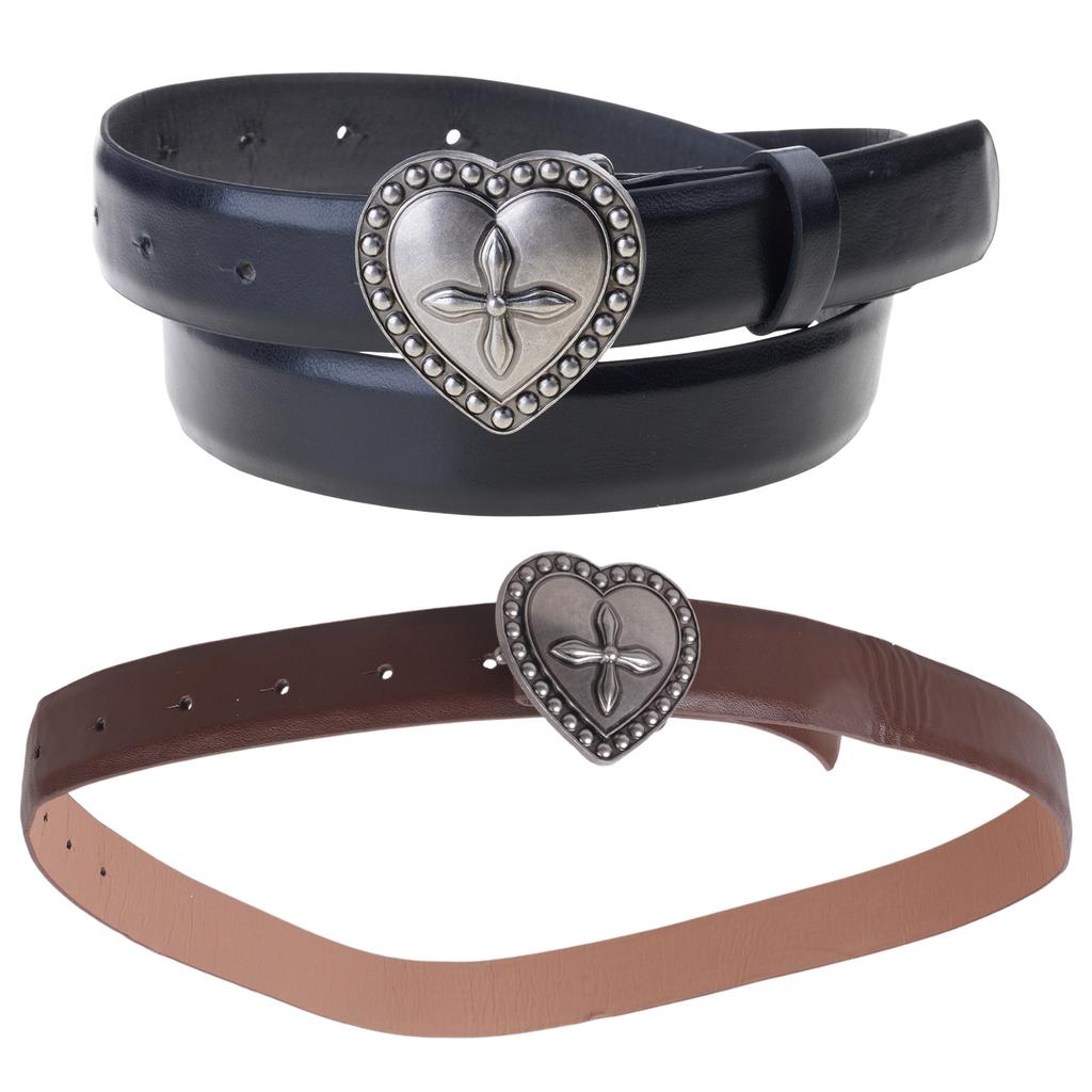 Embossed Buckle PU Waist Belt Adjustable Western Design Snap Waist Strap For Women Jeans Pants Dress Everyday Outfit